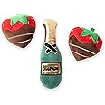 Fringe Studio Plush Dog Toy Set, Champagne Strawberry, 3 Piece Set, for Small Dogs (289482)