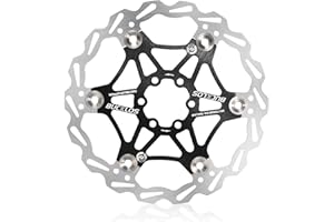 BUCKLOS 160mm 180mm 203mm Floating Disc Brake Rotor, Stainless Steel MTB Brakes Rotors with 6PC Bolts, Ultra-light Floating Disc Rotor fit Mountain Bike Road Bikes BMX（Black、Red）