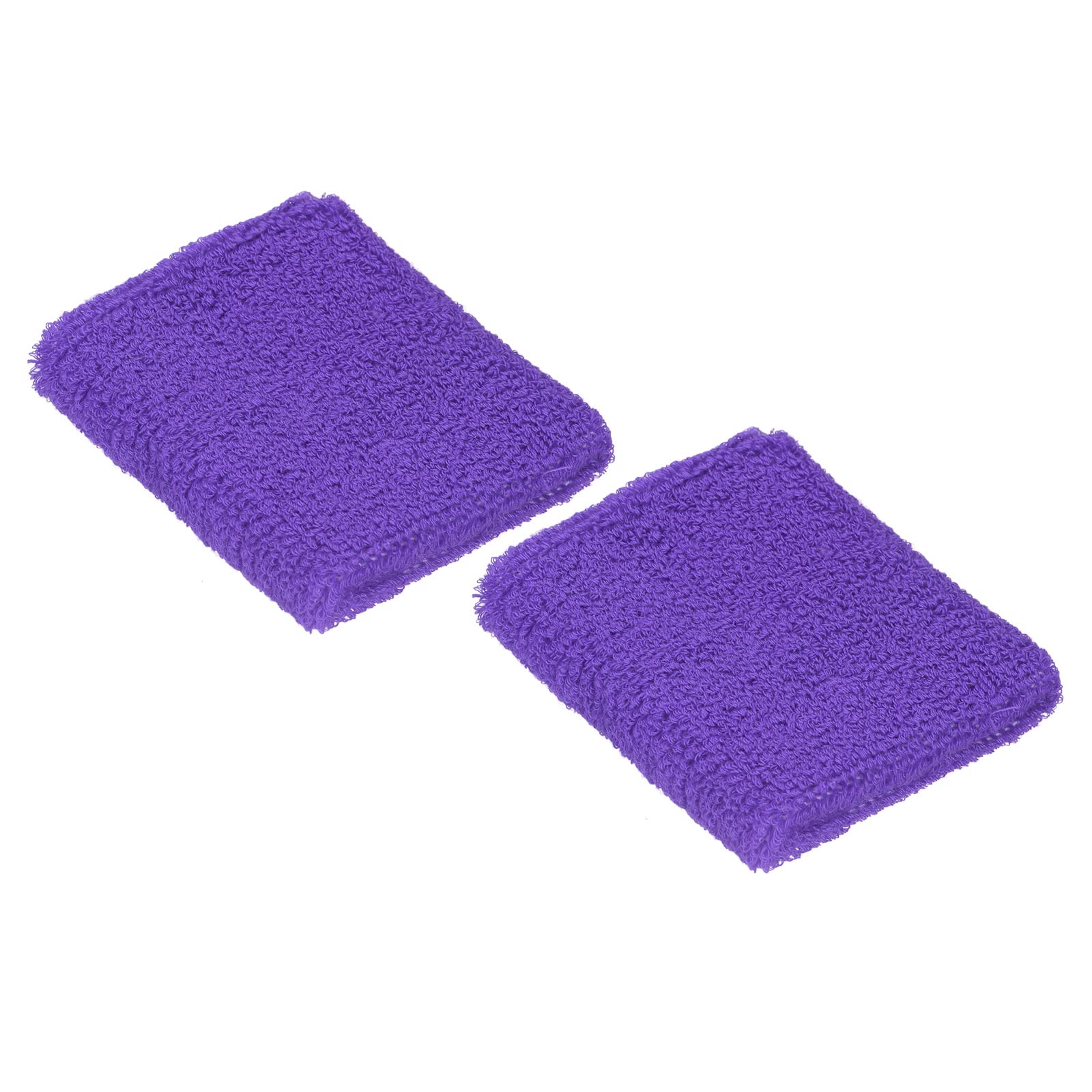 PATIKIL Sports Wristbands 8x8cm, 2 Pack Cotton Terry Cloth Absorbent Sweatbands for Tennis Basketball Working Out Athletic Running, Purple
