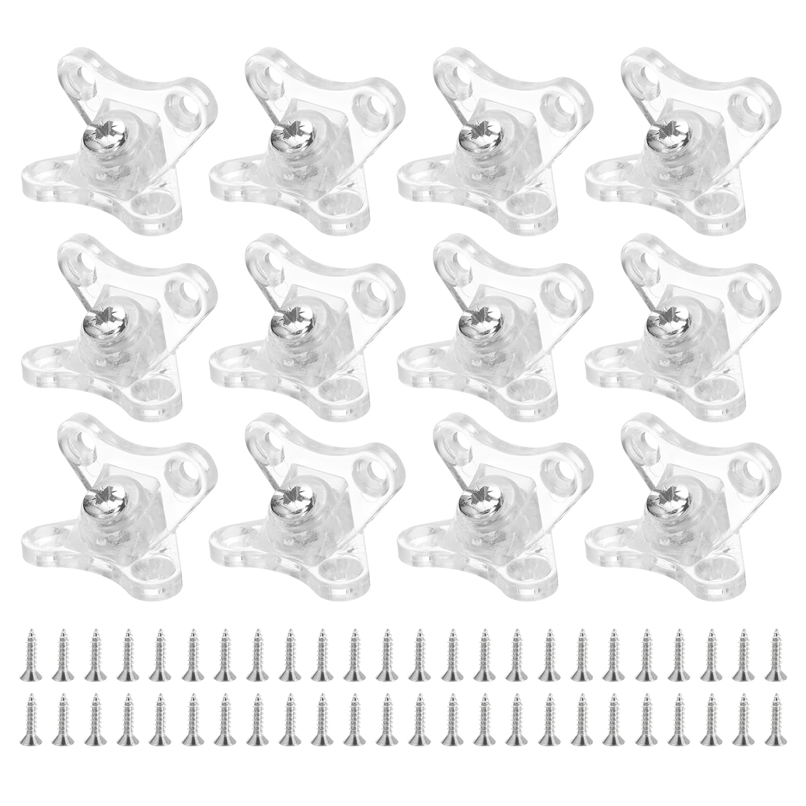 uxcell 12Pcs Removable Corner Brace, Plastic Butterfly L Brackets Right Angle Support with Screws for Shelves, Cabinets, Wood Furniture (Clear)