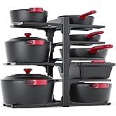 MUDEELA 8-Tier Pots and Pans Organizer under Cabinet, 15.83" Height Heavy Duty Pot Pan Organizer Kitchen Cabinet Organization