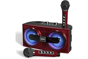 FULLIFE Karaoke Machine for Adults, Portable 4000mAh Karaoke Speaker with 2 Wireless Microphones, Bluetooth PA System with RGB Light, Support TF/USB/AUX-in, Home Karaoke Set for Parties, Gift