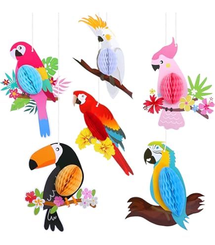 Décoration Tropicale Hawaïenne Easy Joy - Feuilles De Palmier Et Perroquet, Pour Fêtes Et Mariages