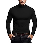 Zengjo Mens Mock Turtleneck Long Sleeve Shirts Thermal Baselayer Top