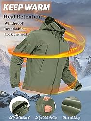 TACVASEN Men's Multipocket Concealed Hood Tactical