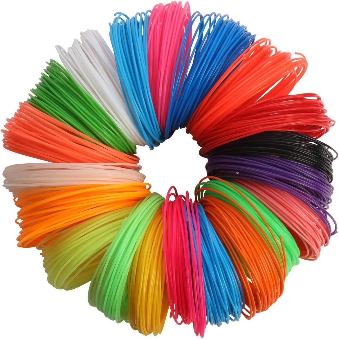 Morcare 3D Pen Filament Refills - 1.75mm PLA 656 Linear Feet(33ft Each), Total 20 Different Colors 6 Glow in The Dark Colors Non Toxic & Safe