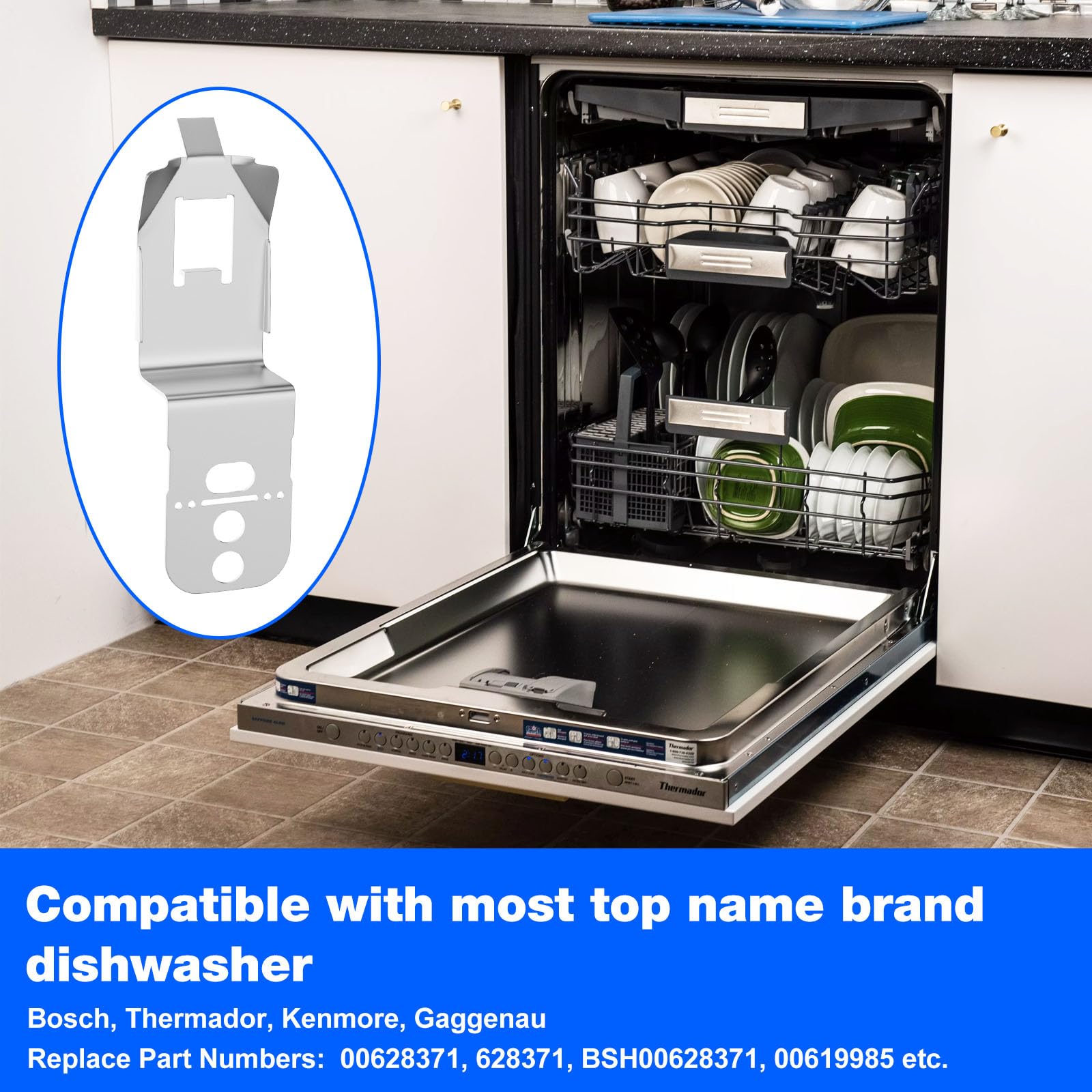 Dishwasher Mounting Bracket 00628371 for Bosch Dishwasher Side Mount Bracket SHP65TL5UC, SHPM78W56N, SHX45P05UC, 628371, 00619985-2 Pack