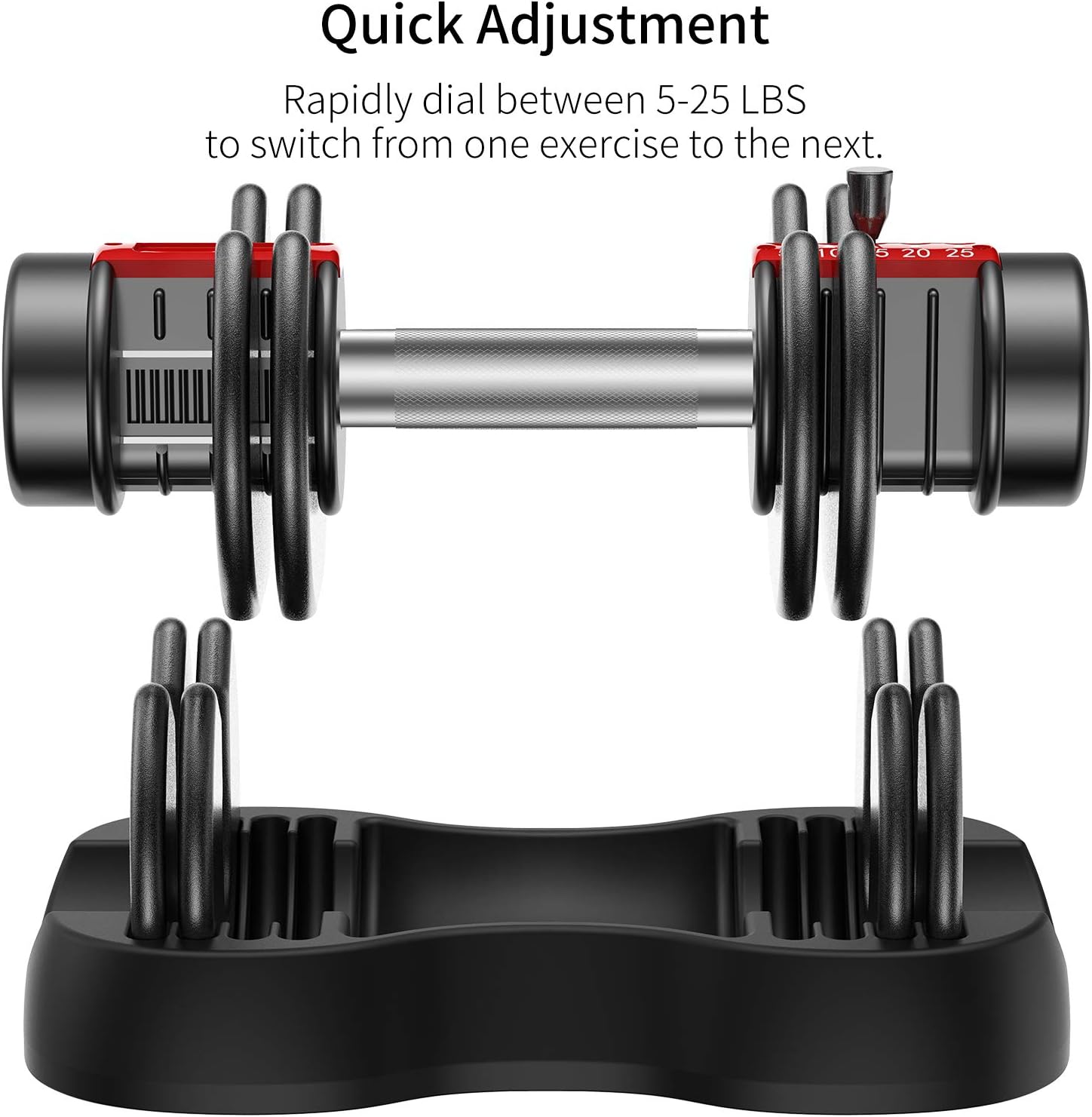 Hhusali Adjustable Dumbbell 25 lbs with Fast Automatic Adjustable and Weight Plate for Body Workout Home Gym(1 PCS) : Sports & Outdoors