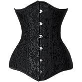Charmian Women's 26 Steel Boned Cotton Long Torso Hourglass Body Shaper Corset