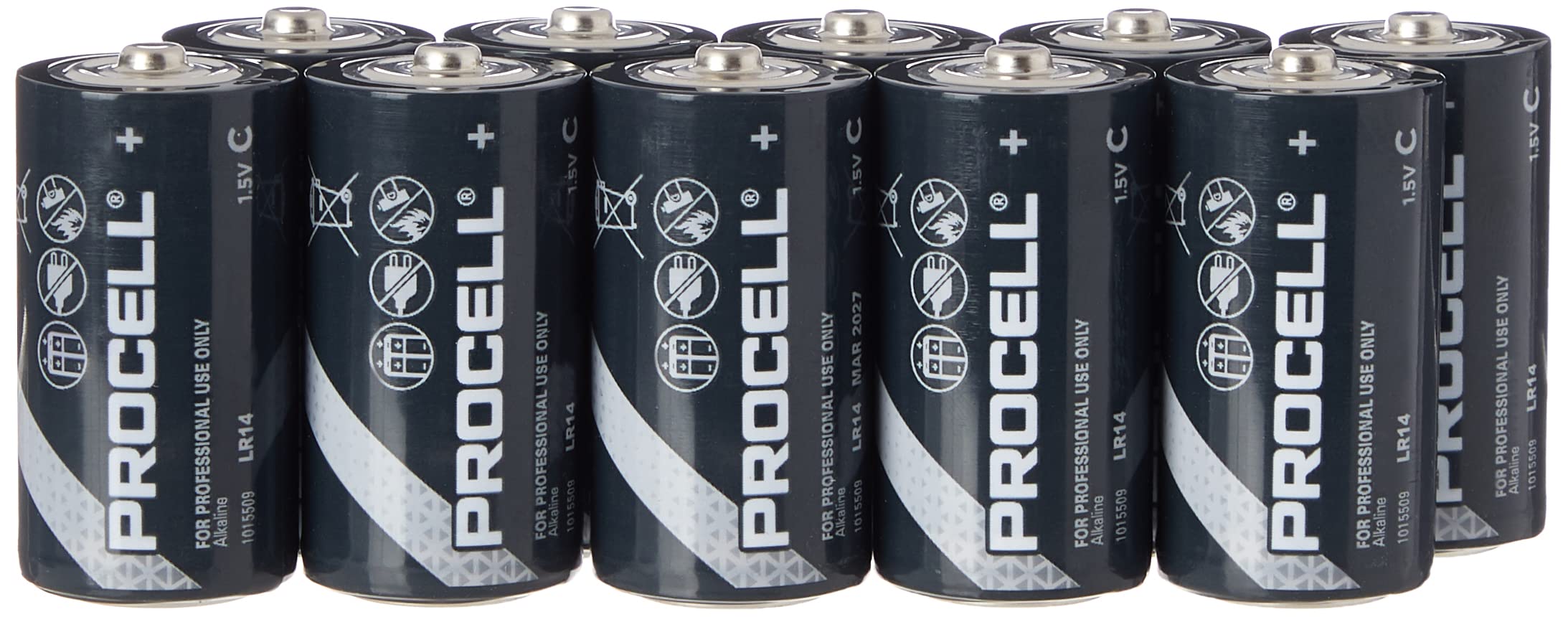 Duracell Procell C Battery 10 Pack, Black