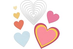 Yetuab 8Pcs Heart Dies for Card Making,Stencils for Paper Crafting,DIY Scrapbooking Embossing Decor Craft Template Mould for Anniversary Thanksgiving Valentine's Day Mother's Day Party Favors