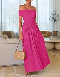 ZESICA Women's Off The Shoulder Maxi Dress 2025