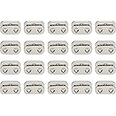 uxcell Spring Cord Lock End Toggle, 20Pcs Double Hole Spring Stopper Alloy Fastener Slider Toggles Clip for Drawstrings, Shoelaces, Bags (Silver Tone,22.2x15.2mm)