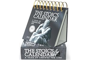 Daily Stoic Calendar – 365 Day Flip Perpeptual Calendar with Ancient Wisdom and Philosophy Quotes UK Dates Gift Box & Stand U