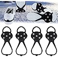 2 Pair Universal Non-Slip Ice Gripper Spikes, Durable Ice Snow Grips for Shoes,Boot,5 Steel Ice Walk Traction Cleats