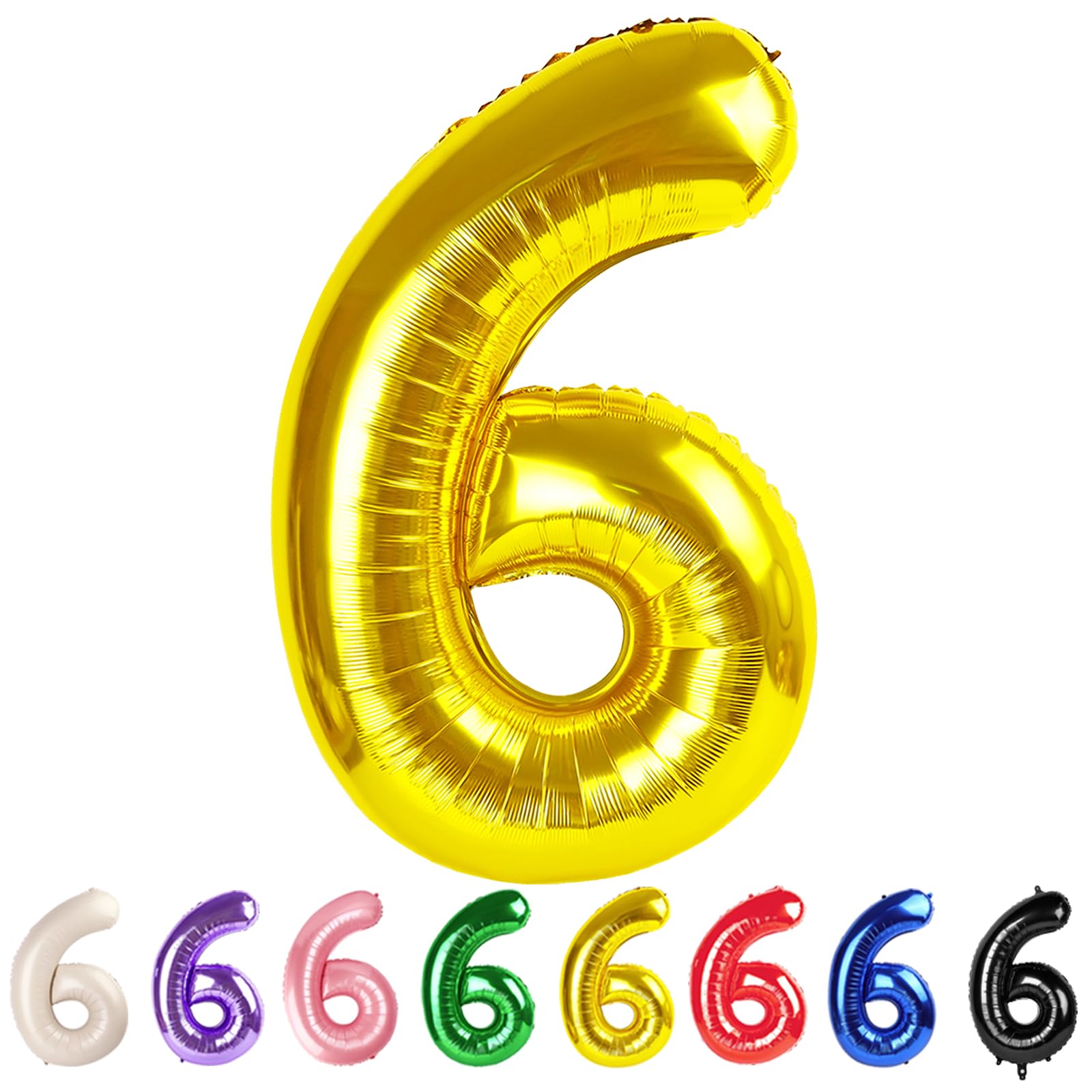 Photo 1 of Number 6 Balloons Gold Party Decorations for Girl Boys, 40 In Big 6th Balloons for Engagement, Wedding, Celebration Party, Graduations, Photo Shoot