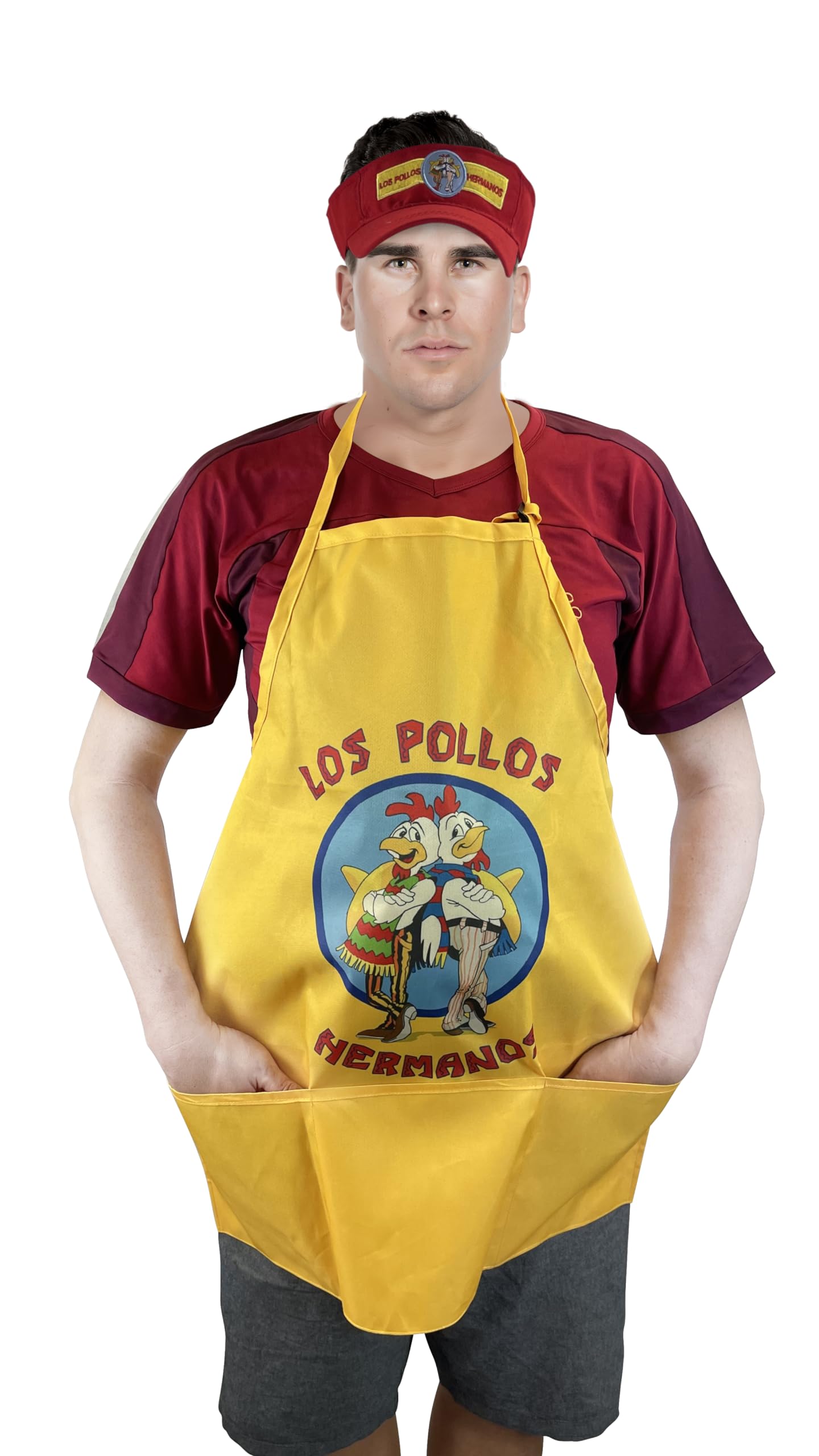 ANGIEHAIE Pollos Hermanos Apron Cap Set Moth Heisenberg Breaking Bad, Yellow, One size