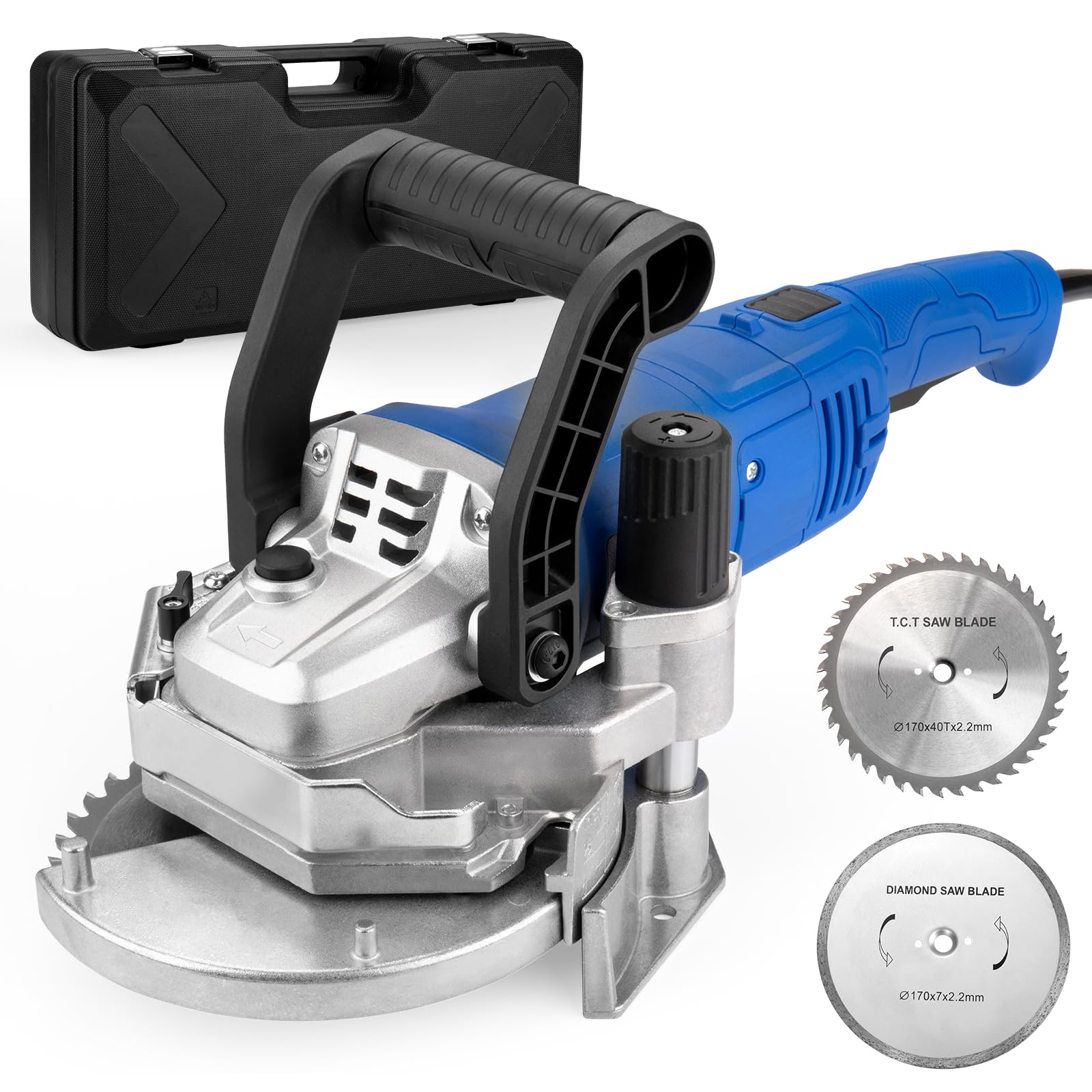 Photo 1 of **FACTORY SEALED** igooo Heavy-Duty Undercut Saw Jamb Saw Kit 1800W 2.5HP 120V 60Hz, with Two 6.5" Alloy Blade (Wood) and One Diamond Blade (Tiles and Masonary), 13ft Cord, Model EUS1800