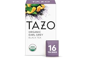 TAZO Organic Earl Grey Tea Bags, Black tea with Caffeine, 16 Total Tea Bags