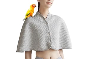 QBLEEV Parrot Anti-Scratch Shoulder Protector, Bird Diaper Poop Cover Pad for Parakeets Cockatiels Conures, Cotton Shawl Cape for Birds to Stand on Shoulders, Pet Arm Guard for Lovebirds Finches Macaw