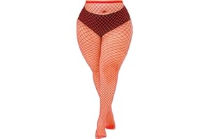 ANNTXL Plus Size Fishnet Tights High Waist Mesh Stockings Woman's Pantyhose Hosiery