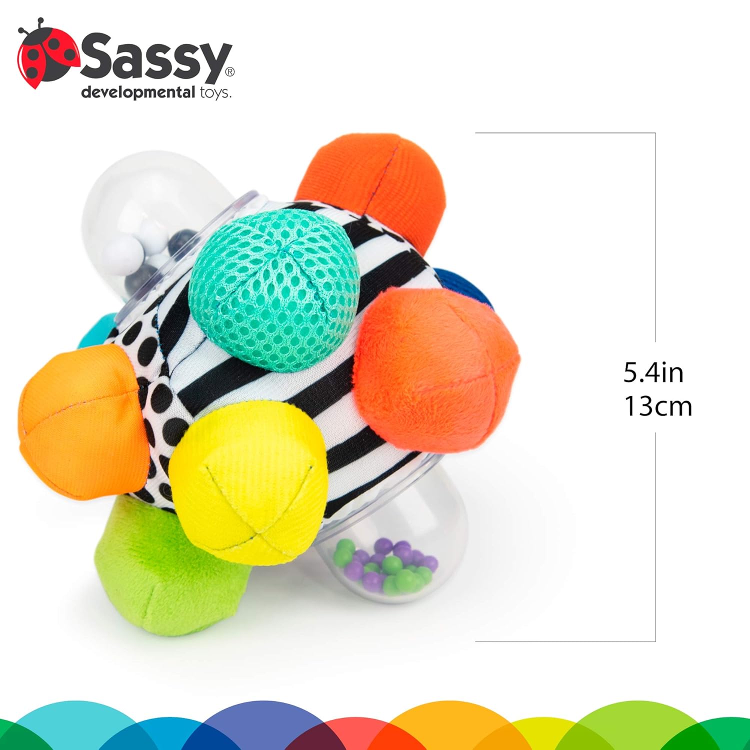Sassy Developmental Bumpy Ball | Easy to Grasp Bumps Help Develop Motor Skills | for Ages 6 Months and Up | Colors May Vary : Baby Toy Balls : Baby
