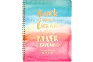 JOURNALTASTIC Teacher Planner 2024-2025 - Planner for Academic Year, Jul 2024 - Jun 2025, 8" x 10", Lesson Plan Organizer, Flexible Colorful Hardcover with Twin-Wire Binding