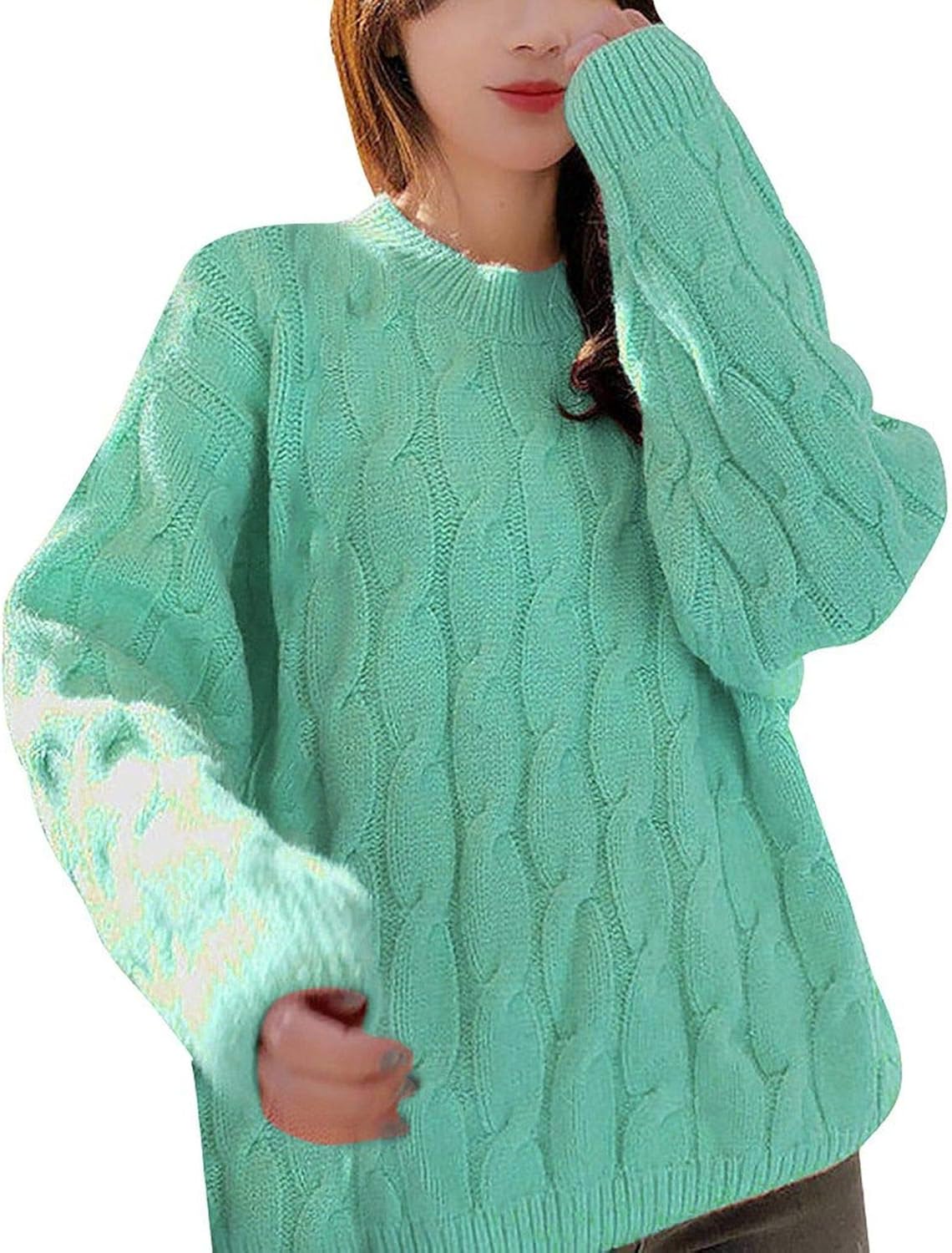 Suéter de señora Suéter de Cuello Alto sólido elástico Alto para Mujer