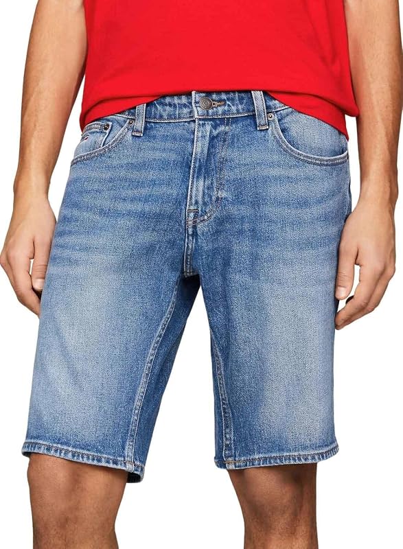 Pantaloncini in Jeans Uomo Elasticizzati, Blu (Denim Medium), 27W