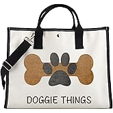 FOTAP Dog Lover Shopping Bag - Owner Tote for Toys, Park, and Doggie Things - Gift (DOGGIE THING LT)