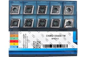 CDBP Carbide Turning Inserts CNMG 431 Cnmg120404 for Semi-Finishing Cutting Steel, Cnmg Insert for Lathe Turning Tools, 10 PCS