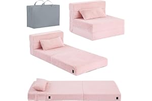 Tiita Folding Sofa Bed Floor Mattress for Kids, Toddler Washable Foldable Floor Nap Mat, Child Fold Up Sofa Futon Folding Cha