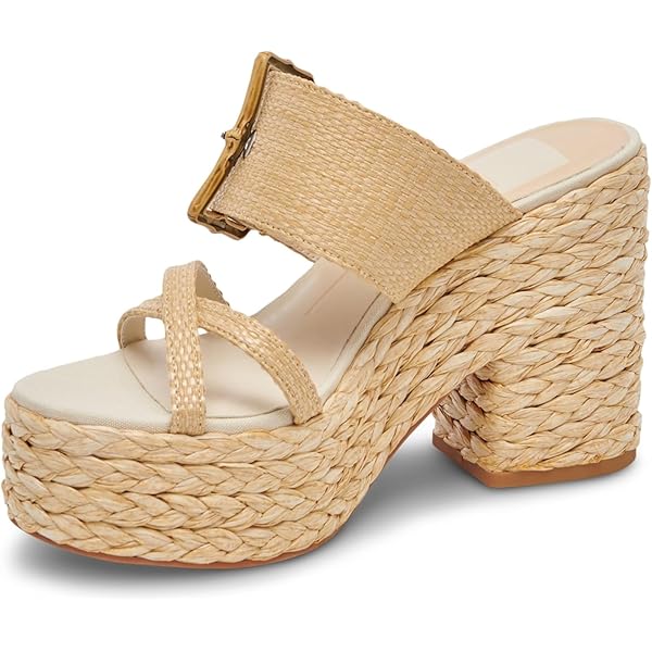 Amazon.com | Schutz Women's Cinna Sandal, Natural, 7.5 | Heeled