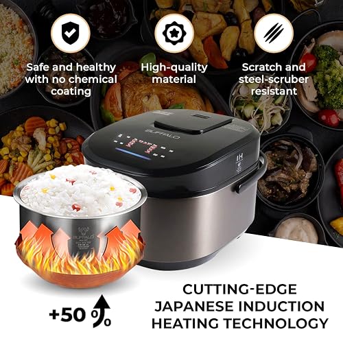 Market Beater Buffalo Titanium Grey IH SMART COOKER, Rice Cooker And Warmer, 1.8