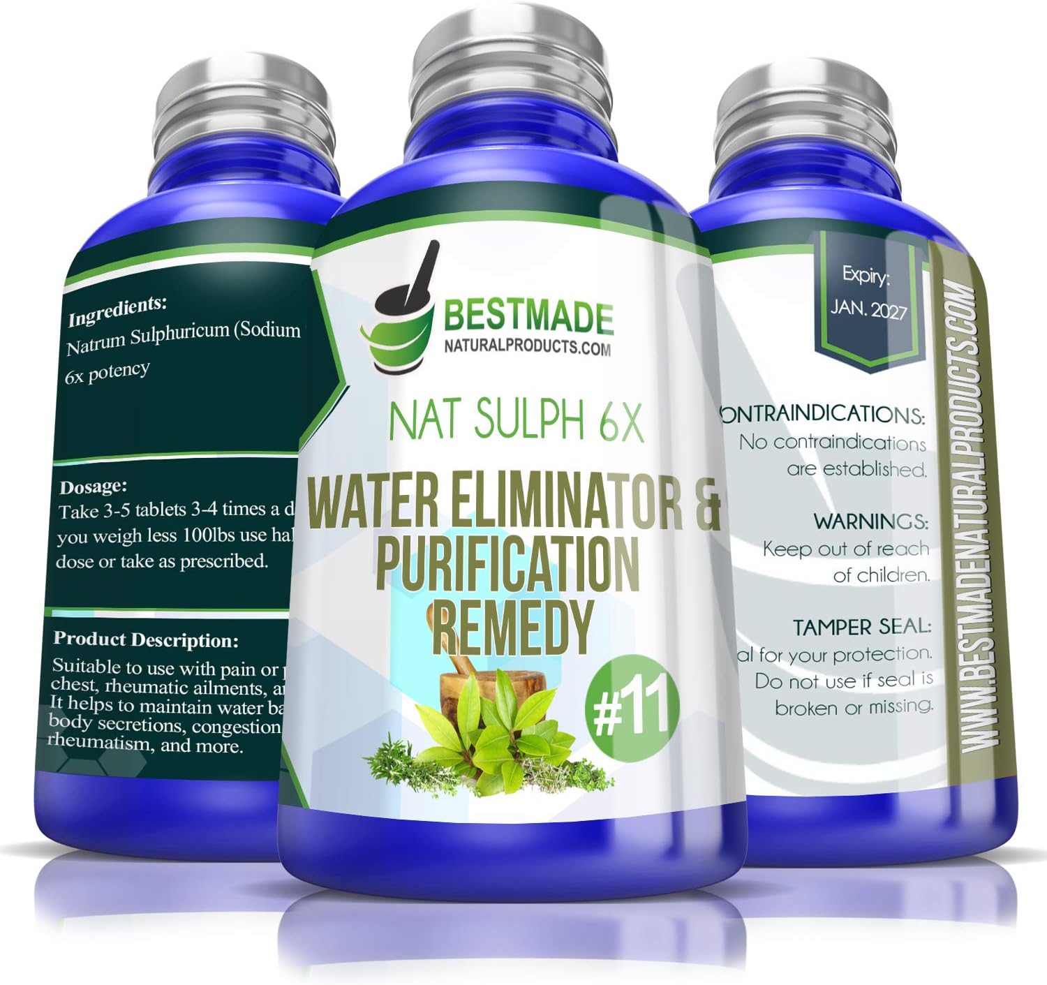 NAT Sulph 6X - Cell Salt Remedy for Digestion, Nausea, Vomiting, Indigestion. Great for Coughs, Congestion, Earaches - Drink with Water - No Risk Purchase - Non-Drowsy: Health & Personal Care