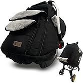 Car Seat-Covers for Babies Winter - Heavy-Warm Baby Car Seat Cover for Boy Girl Cold Weather Shield Protection,Waterproof Covers Windproof Keep Baby Cozy with Earflap for More Breathable