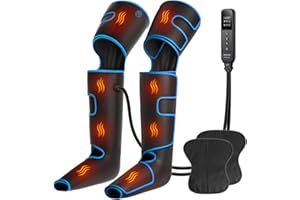 CINCOM Leg Massager with Heat and Compression, Air Compression Leg Massager for Circulation and Pain Relief Muscles Relaxation Gifts FSA - HSA