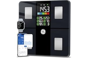 GE Scale for Body Weight, Body Fat, BMI, Muscle Mass, Smart Bathroom Scales with 14 Body Composition Metrics with Large Display, Accurate Bluetooth Weighing Machine with Fitness App, 400 lbs