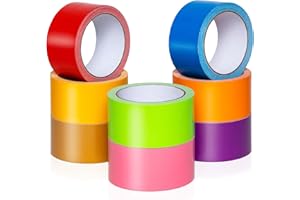 WDZZHOT [8 Pack] Rainbow Colored Duct Tape, 15 Yards x 2 Inch Duct Tape Heavy Duty Waterproof, No Residue, Bright Duct Tape Colors and Patterns for Packaging, Arts Crafts, Color-Coding, and DIY Projects