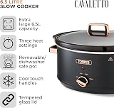 Tower Cavaletto 6.5 L Slow Cooker with 3 Heat Settings Black Rose Gold T16043BLK view 2