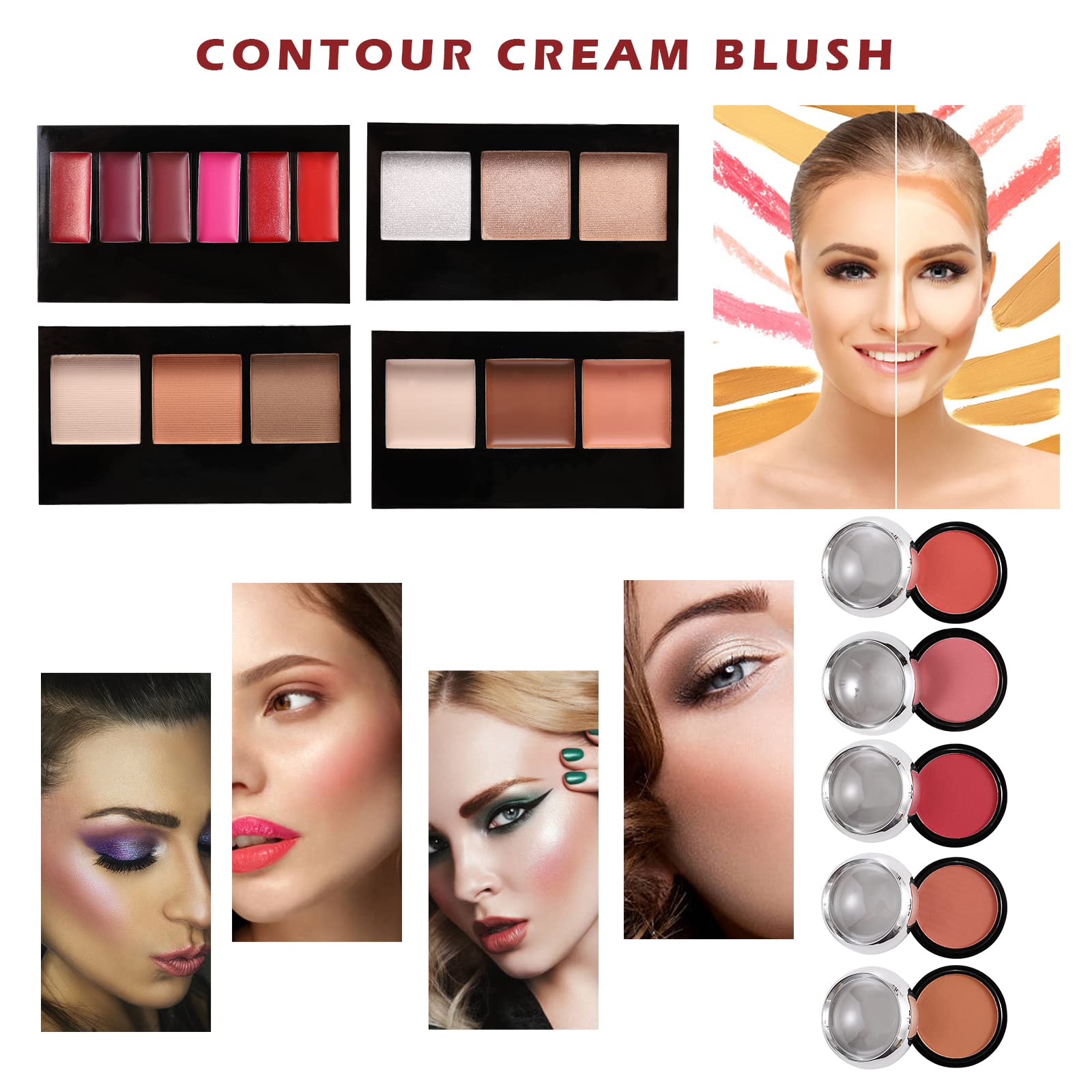 All in One Makeup Kit for Teens, 106 Pcs Professional Makeup Kit for Women Full Kit, Include Eyeshadow Palette, Lipstick Set, Concealer, Foundation, Lipgloss, Makeup Brush(Silver)