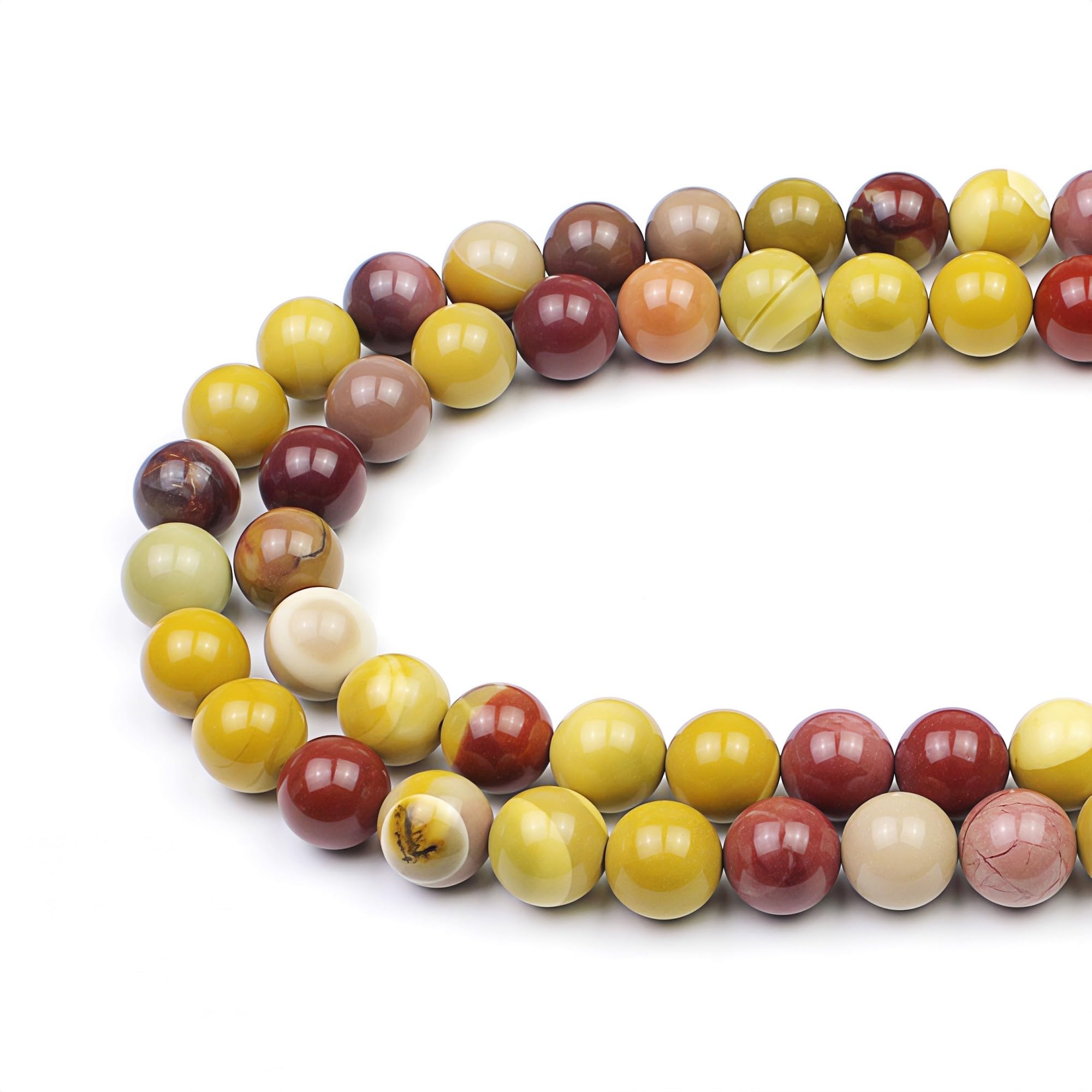 MJDCB Natural Round Stone Beads 6mm Mookaite Jasper Loose Gemstone Beads for Jewelry Making Bracelet Necklace 60pcs