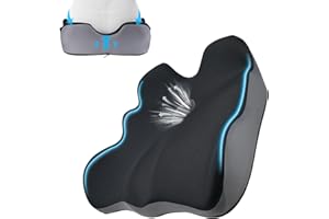 lefarfadet Seat Cushion, X-Large Memory Foam Office Chair Cushion, for Pressure Relief Sciatica & Pain Relief for Long Sitting Hours on Office/Home Chair, Car, Wheelchair