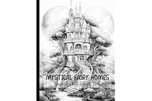 Mystical Fairy Homes Grayscale Adult Coloring Book: A Mystical Homes Grayscale Adult Coloring Book