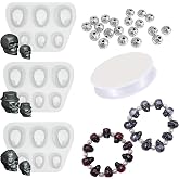 Yayatty Beads Resin Moulds Set, 3 Pcs Skull Resin Casting Mould Epoxy Resin Molds with String, Bracelet Accessories for Bracelet, Gemstone Jewelry Casting