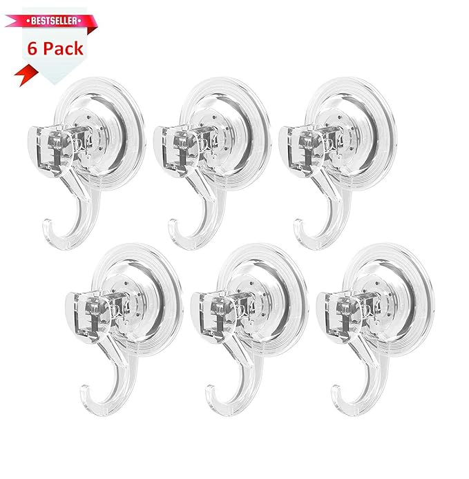 GlobaLink 6 Pack große Wandhaken Befestigen ohne Bohren Supertragfähigkeite Wasserdichte Haken Handtuchhaken Handtuchhalter