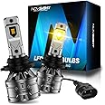 NOVSIGHT H10 Fog Light Bulbs - 3000K Yellow/Amber, 60W 13000LM Bright 9145 9045 9140 9040 Fog Lights, Plug and Play Fast Cooling Fog Light Bulbs Replacement, IP68 Waterproof, Pack of 2