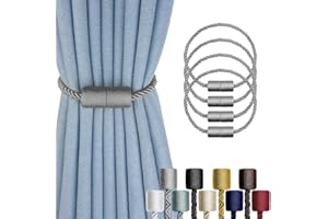 XDerlin 4 Pack Strong Magnetic Curtain Tiebacks Outdoor Decorative Tie Backs Modern Rope Tiebacks Modern Handmade Tie Backs D