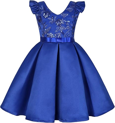 Agoky Mädchen Tutu Kleider Festlich Blumendruck Schleife Knoten genäht Brautkleid für Kleinkind ...