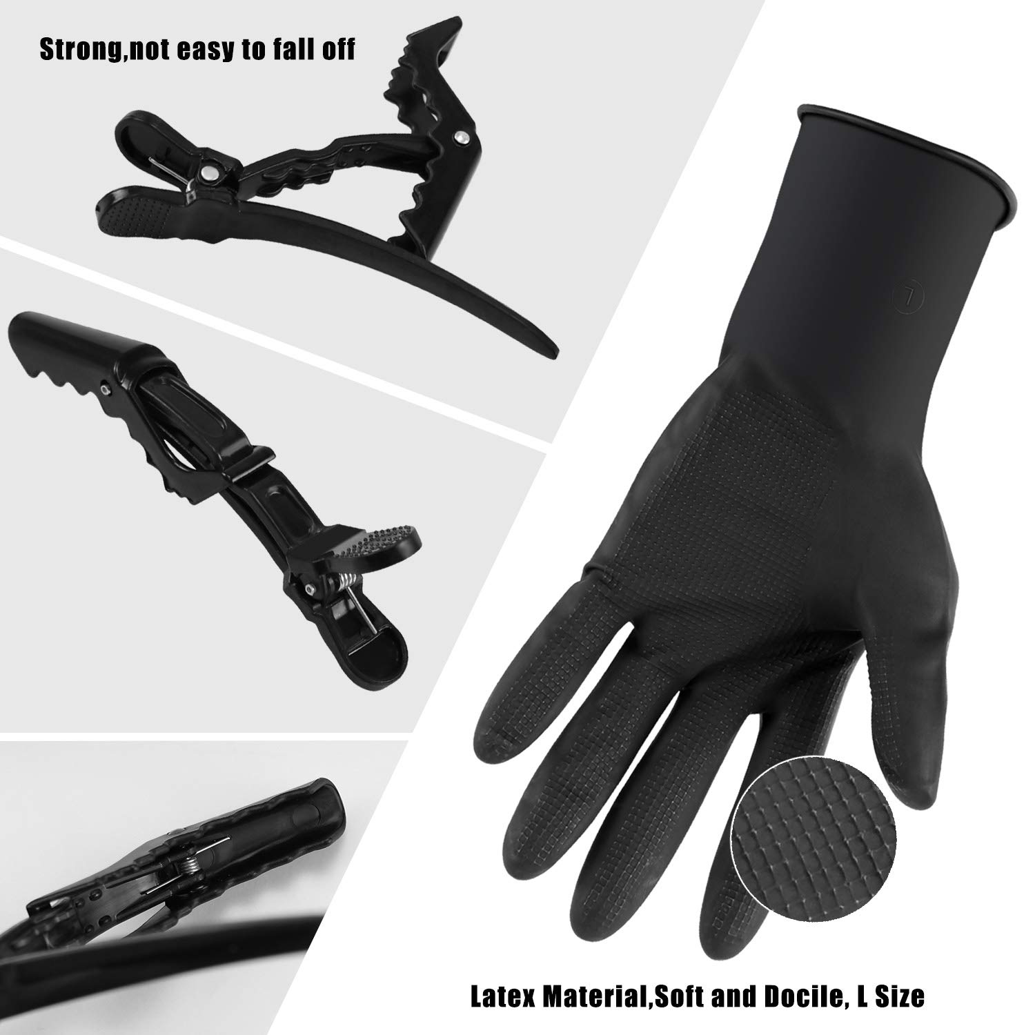 Dreamtop 18 PCS Hair Dye Coloring Kit Hair Tinting Bowl Dye Brush Ear Cover Gloves Hair Highlighting Board Dye Mixer and Hair Coloring Cape For Salon and Home Use Hair Coloring Hair Dryers : Beauty